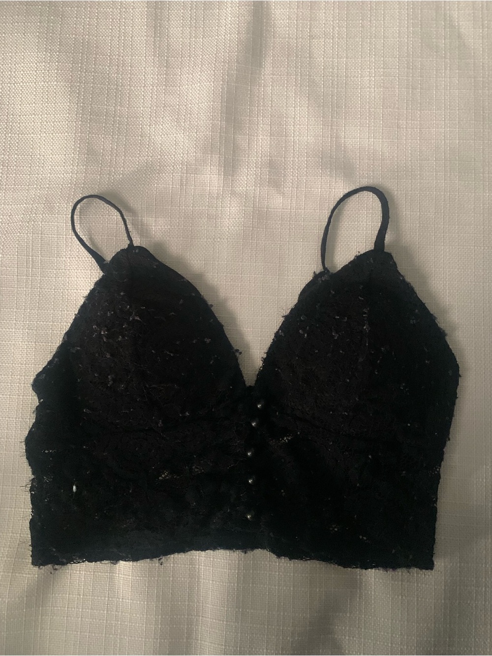 Bozzolo Black Lace Bralette with Thin Straps